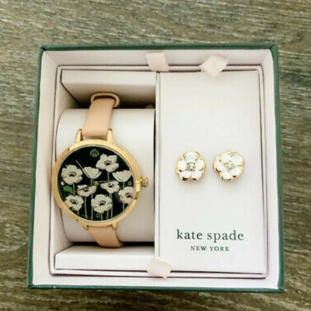 NWT Kate Spade Holland Flower Dial Watch& Earrings - Picture 2 of 5